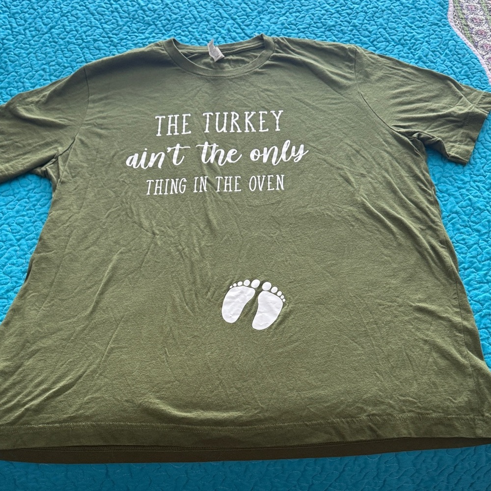 Maternity announcement “Turkey ain’t the only thing in the oven”